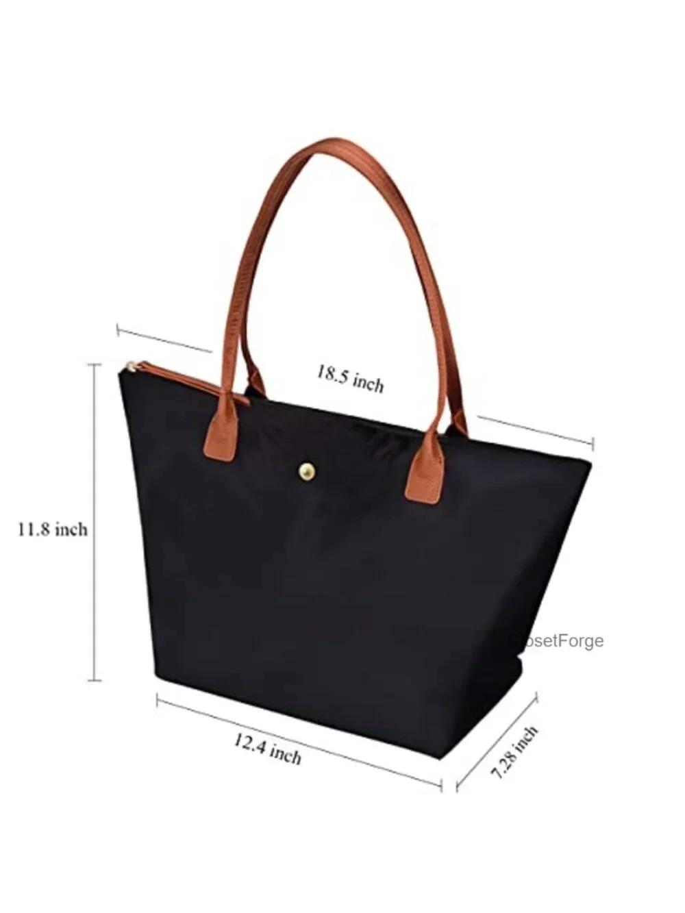 Nylon Shoulder Tote Bag for Women, Foldable Weekend Hobo Handbag with Zipper,